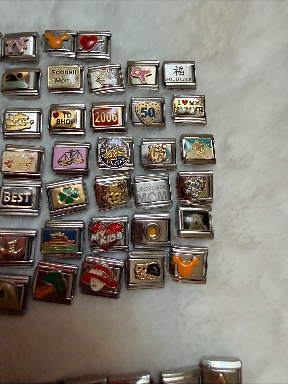 Vintage Y2K Italian Charm Bracelet Link Charms Stainless Steel Silver (2 for $20 - Picture 7 of 8